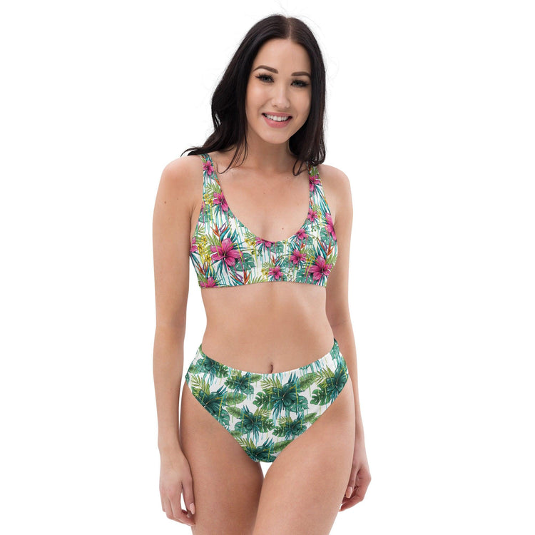 Tropical Recycled High-Waisted bikini - MessyBunFun.com