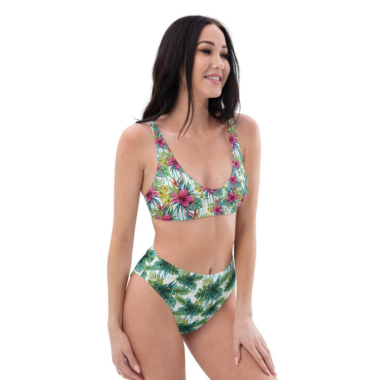 Tropical Recycled High-Waisted bikini - MessyBunFun.com