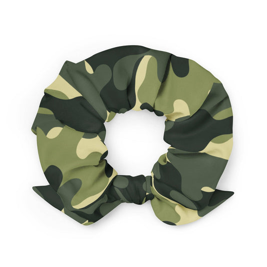 Green Camo Recycled Scrunchie