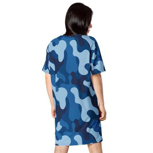 Blue Camo T-shirt Dress