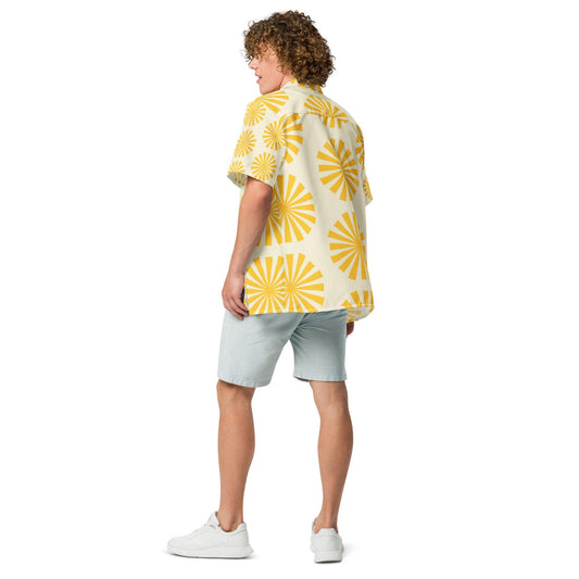 Yellow Flowers Unisex Button Shirt