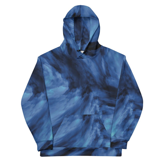 Blue Tie-Dye Unisex Hoodie - MessyBunFun - Your Destination for Stylish Unisex Clothing, Tops and bottoms - MessyBunFun.com