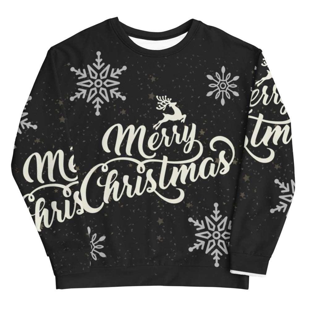 Black Merry Christmas Ugly Sweater Unisex Sweatshirt