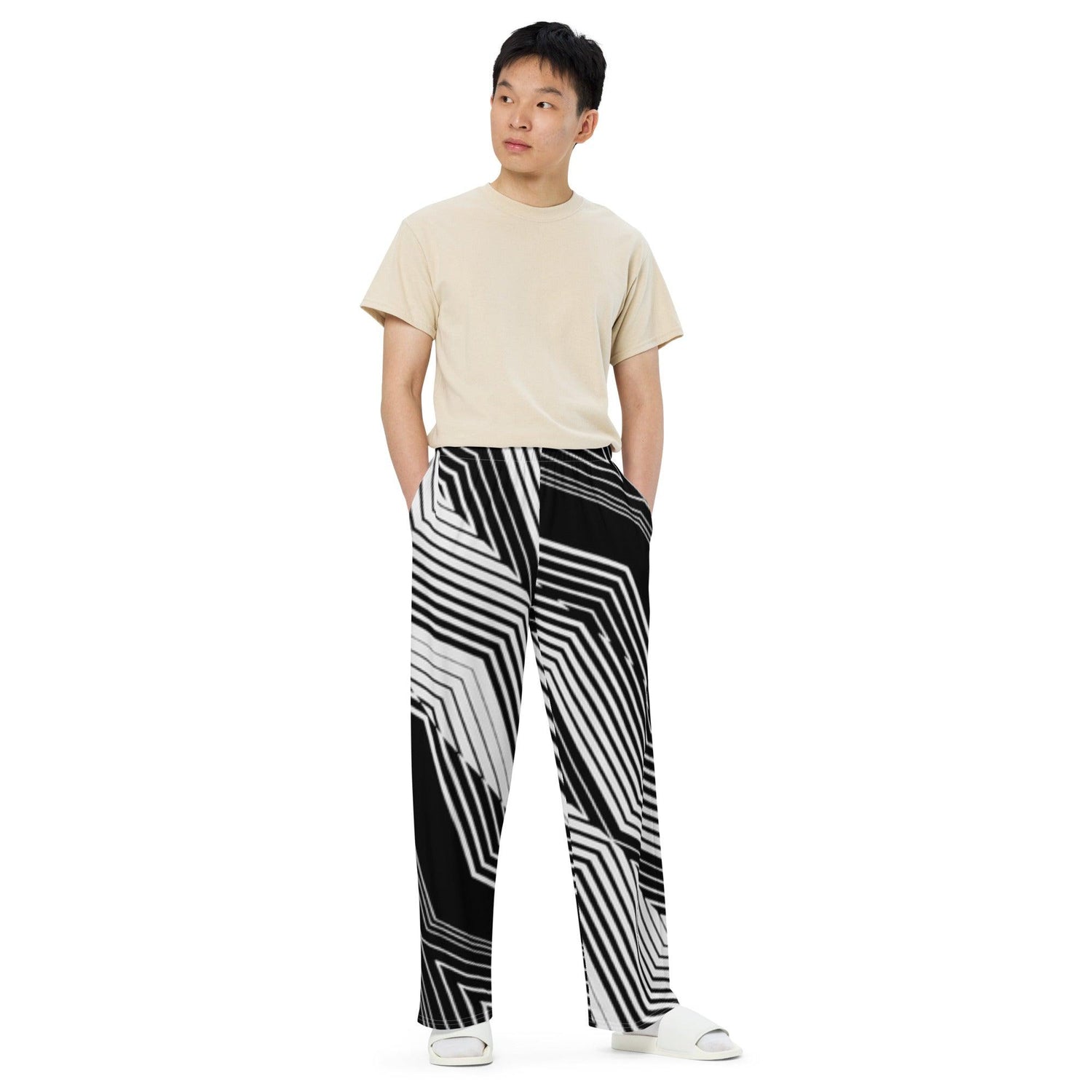 Escalation Unisex Wide-Leg Pants - MessyBunFun - Your Destination for Stylish Unisex Clothing, Tops and bottoms - MessyBunFun.com