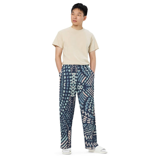 Zipper Tracks Unisex Wide-Leg Pants - MessyBunFun - Your Destination for Stylish Unisex Clothing, Tops and bottoms - MessyBunFun.com