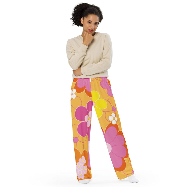 All-over print unisex wide-leg pants