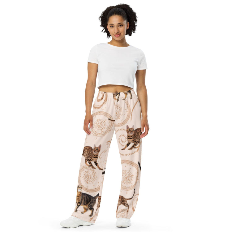 All-over print unisex wide-leg pants