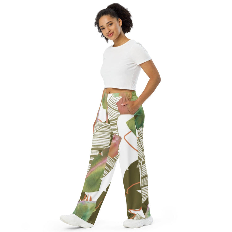 Green Summer unisex wide-leg pants