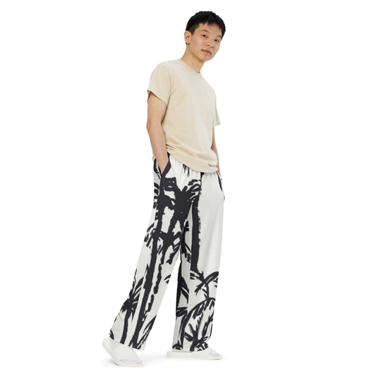 Sketchy Unisex Wide-Leg Pants - MessyBunFun - Your Destination for Stylish Unisex Clothing, Tops and bottoms - MessyBunFun.com