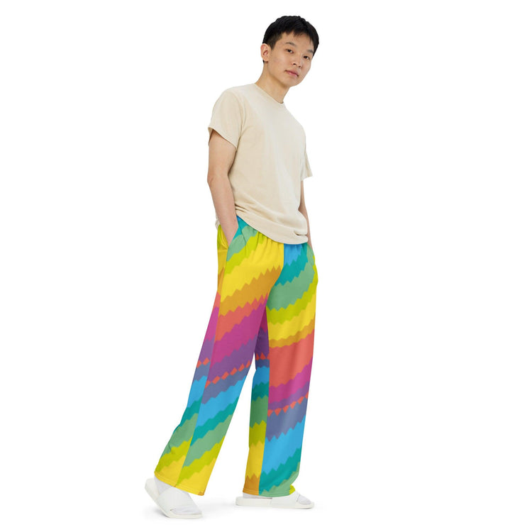 All-over print unisex wide-leg pants