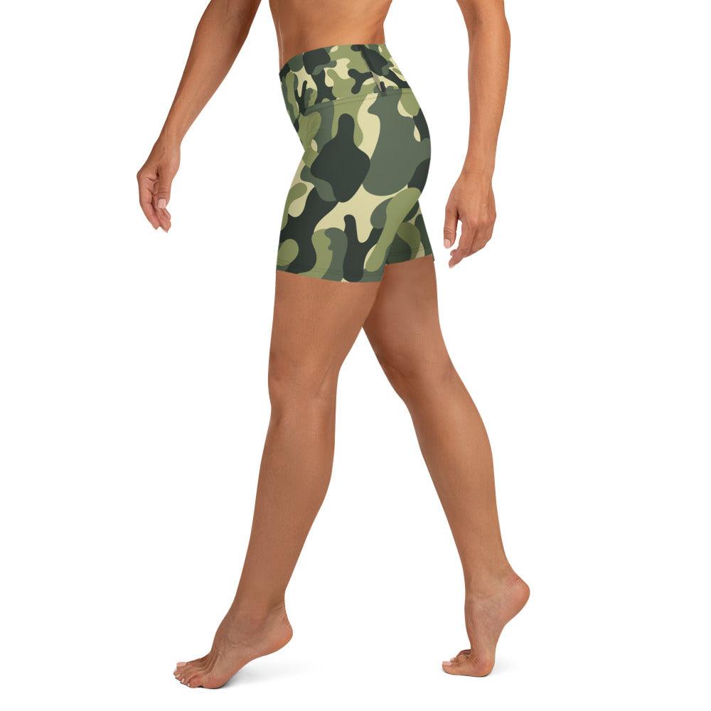 Green Camo Yoga Shorts