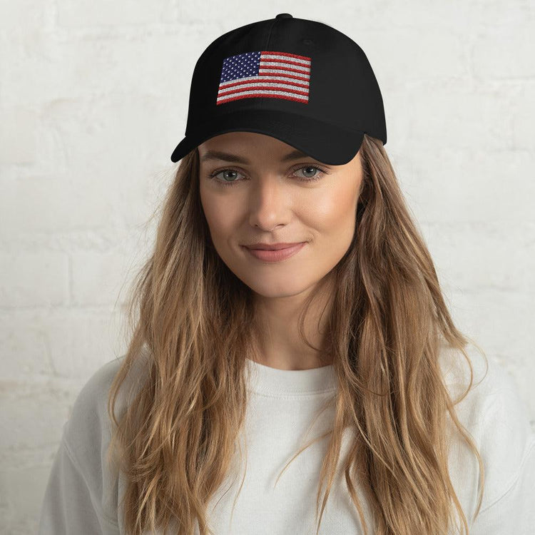 Embroidered American Flag Dad Hat - MessyBunFun.com