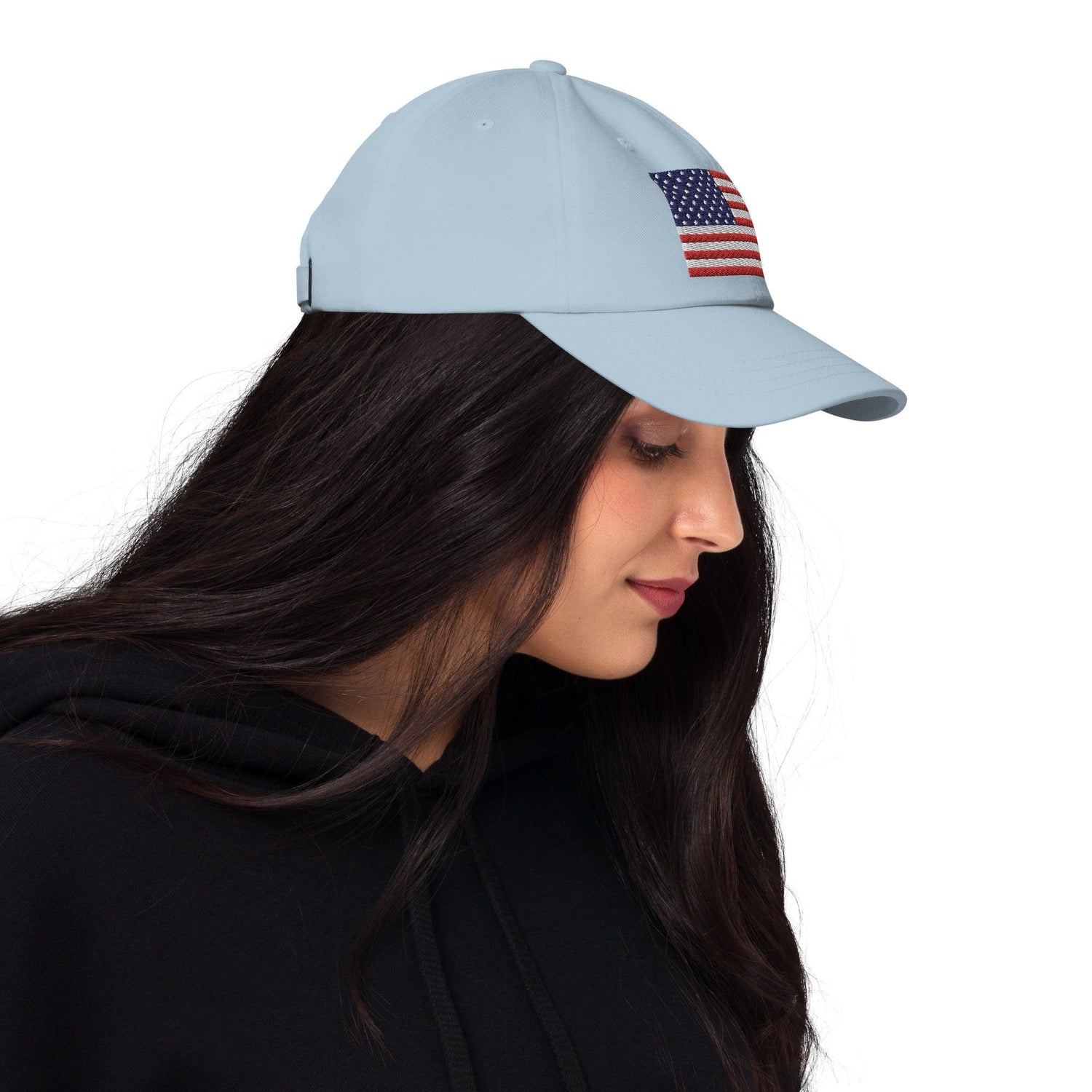 Embroidered American Flag Dad Hat - MessyBunFun.com