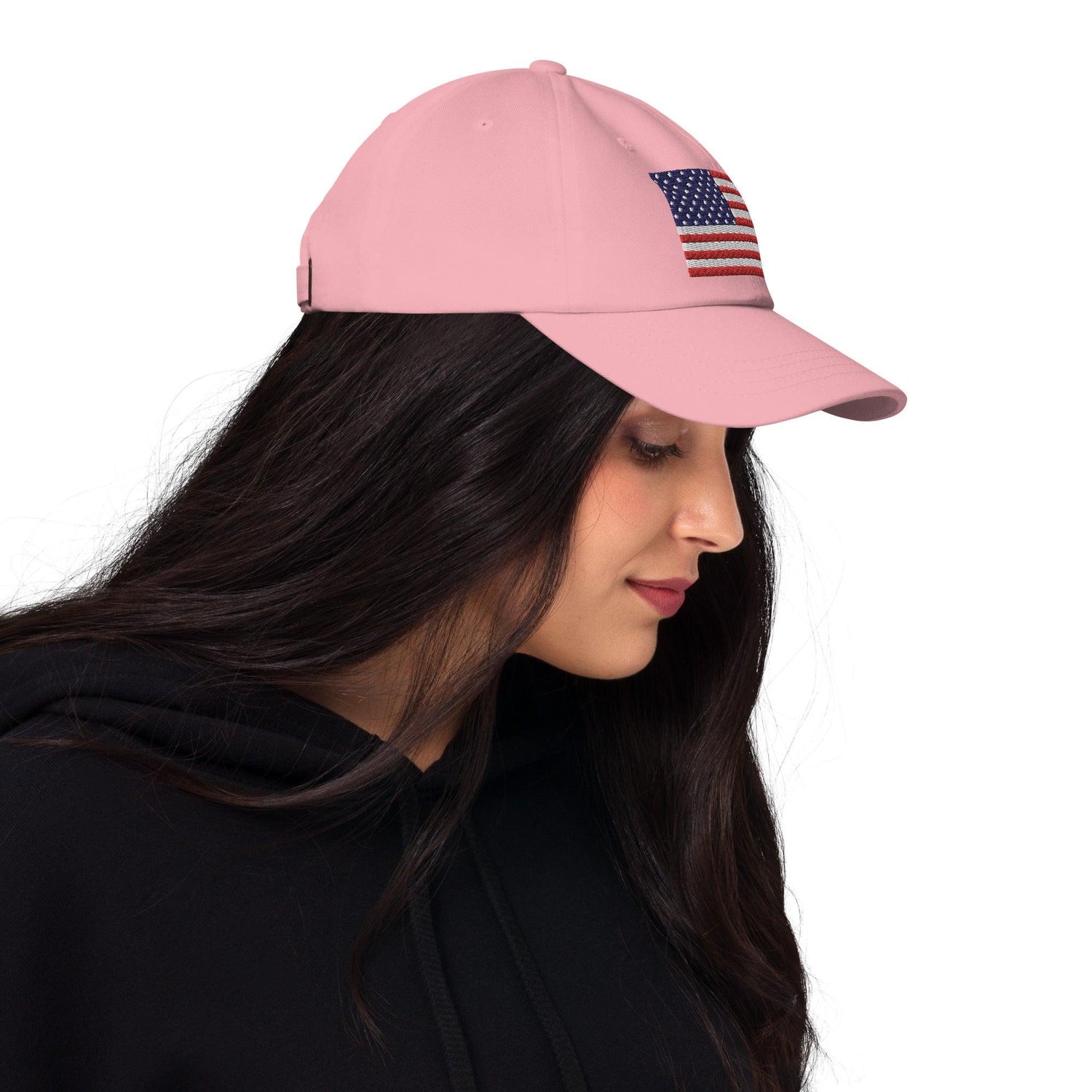 Embroidered American Flag Dad Hat - MessyBunFun.com