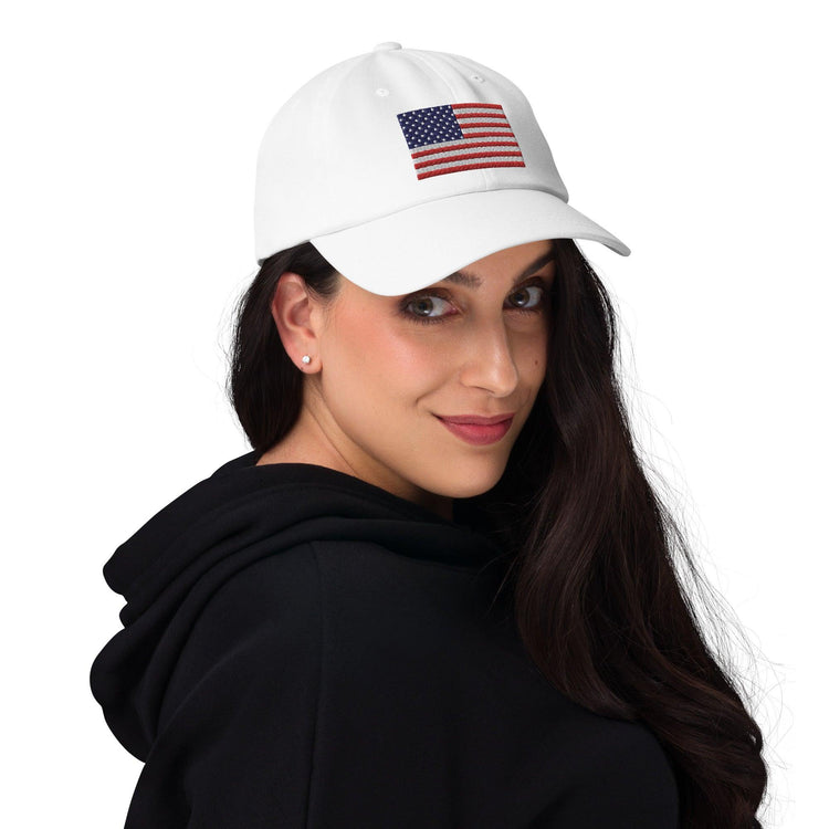 Embroidered American Flag Dad Hat - MessyBunFun.com