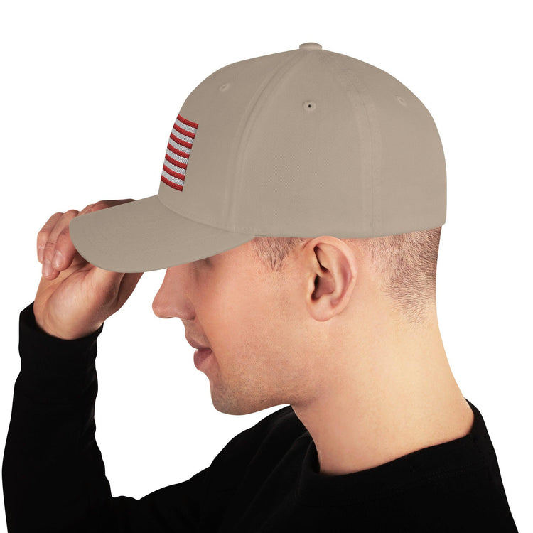 Embroidery American Flag Structured Twill Cap