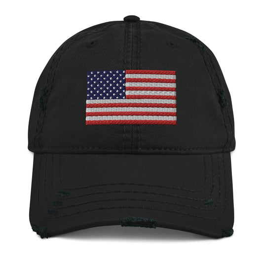 Embordered American Flag Distressed Dad Hat