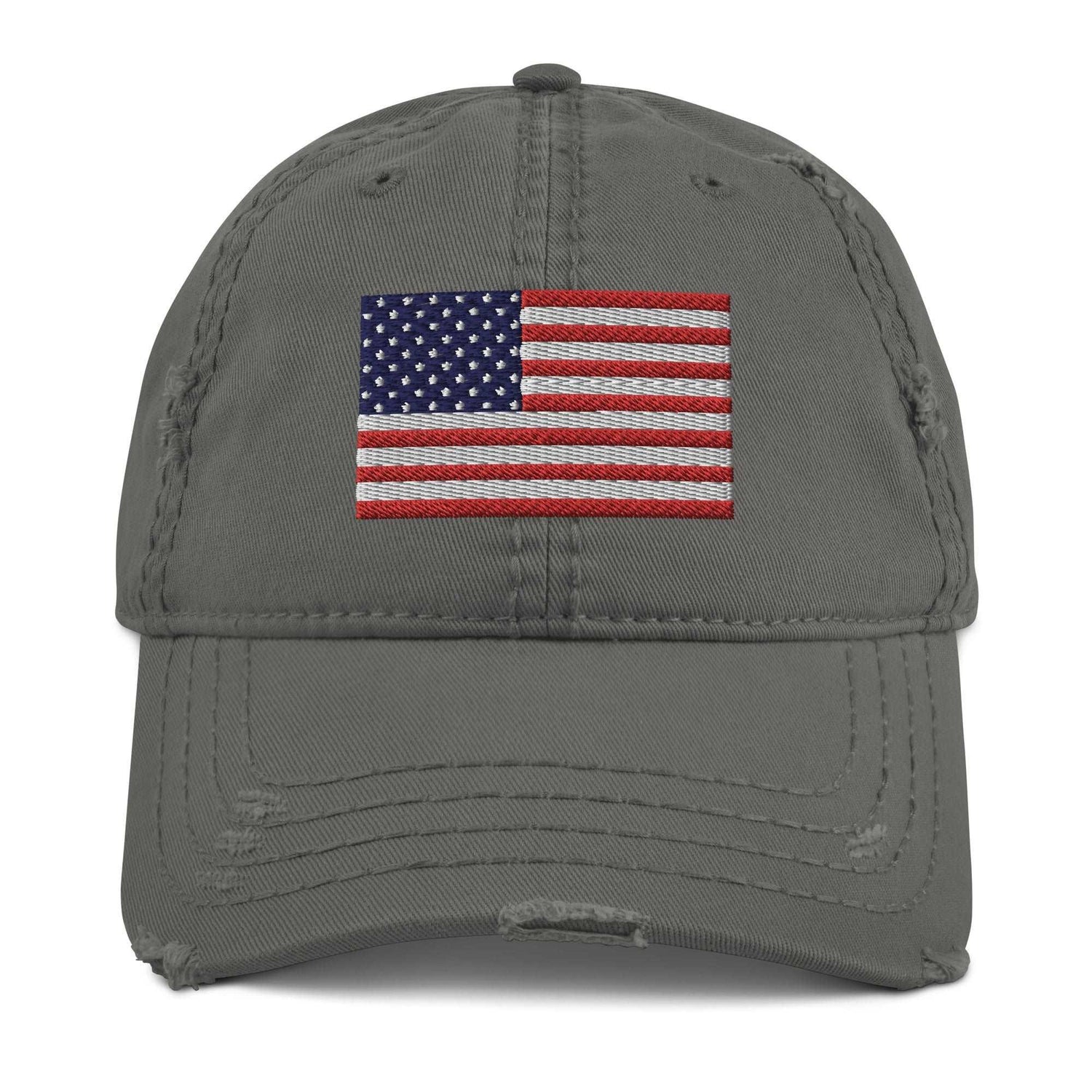Embroidery American Flag Distressed Dad Hat