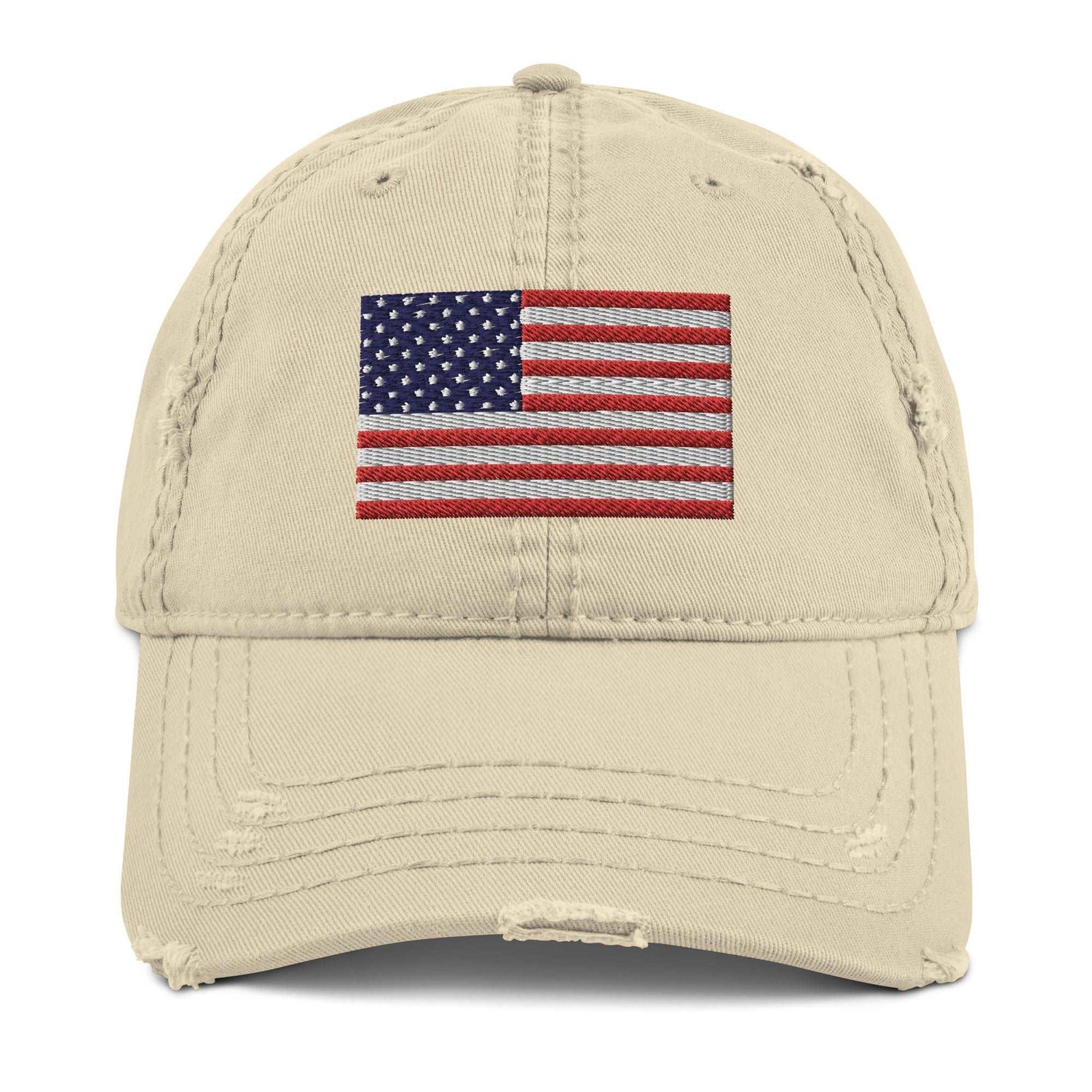 Embroidery American Flag Distressed Dad Hat