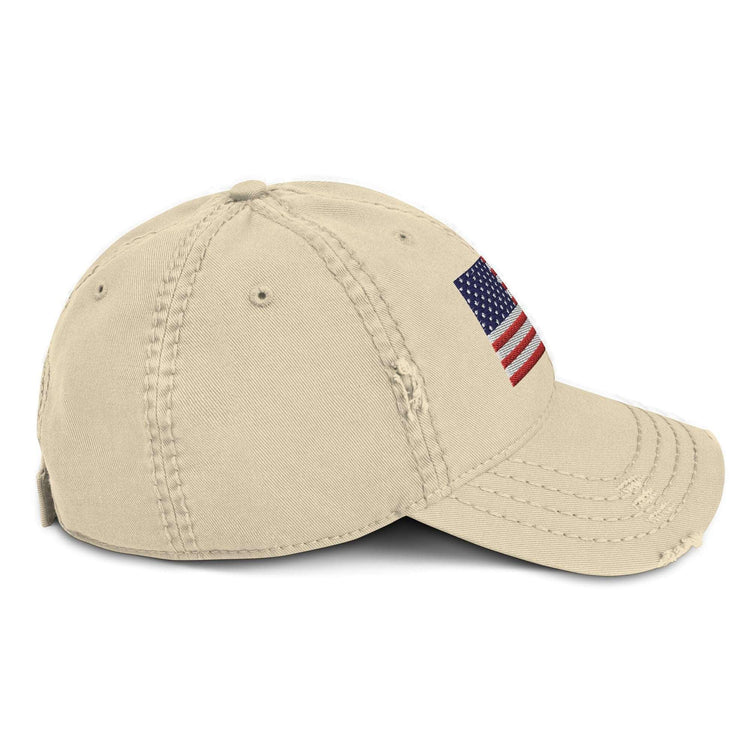 Embroidery American Flag Distressed Dad Hat