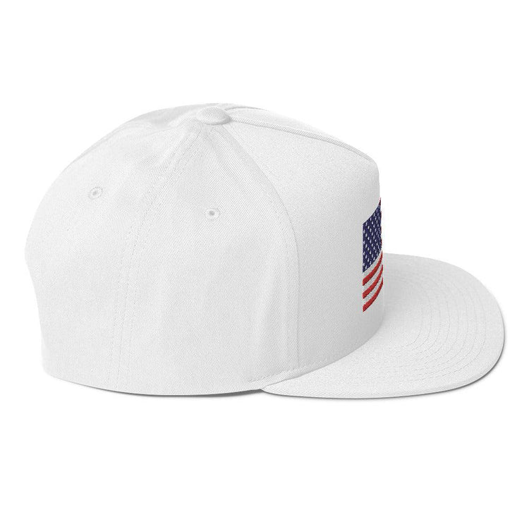 Embroidery American Flag Flat Bill Cap