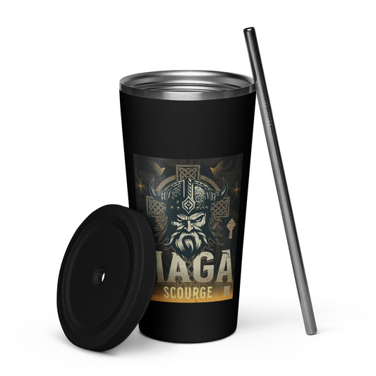 Maga Scourge Insulated Tumbler with A Straw