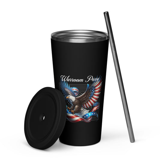 Warroom Posse Insulated Tumbler With A Straw - MessyBunFun - Your Destination for Stylish Unisex Clothing, Tops and bottoms - MessyBunFun.com