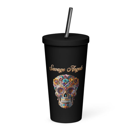 Savage Angels Insulated Tumbler with a Straw