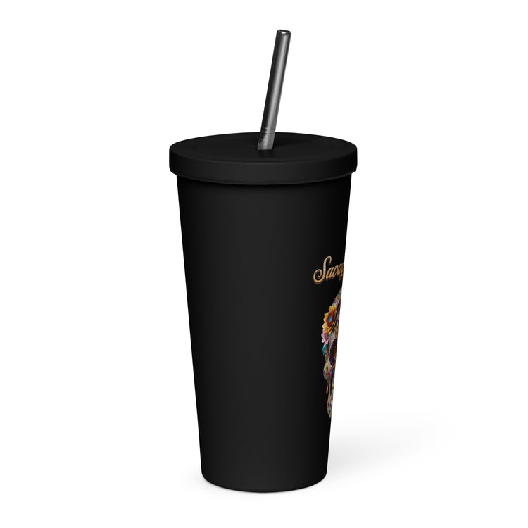 Savage Angels Insulated Tumbler With A Straw