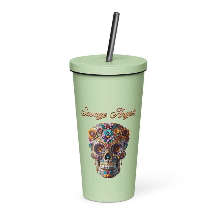 Savage Angels Insulated Tumbler with a Straw