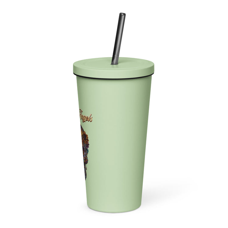 Savage Angels Insulated Tumbler With A Straw