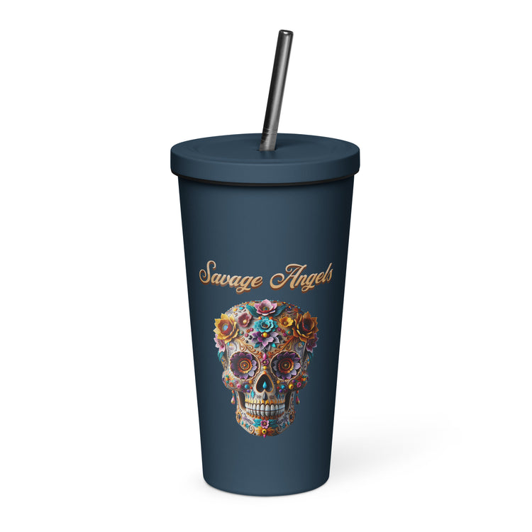 Savage Angels Insulated Tumbler with a Straw