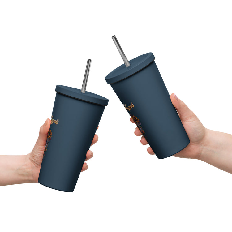 Savage Angels Insulated Tumbler with a Straw