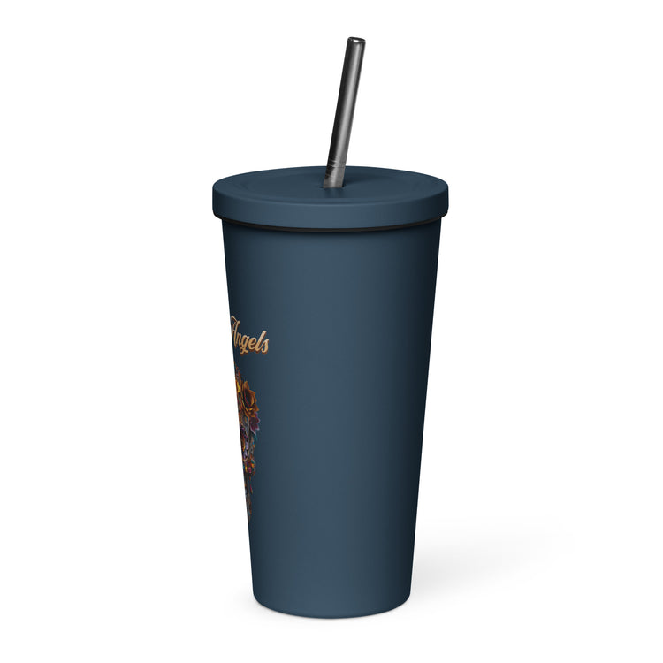 Savage Angels Insulated Tumbler With A Straw