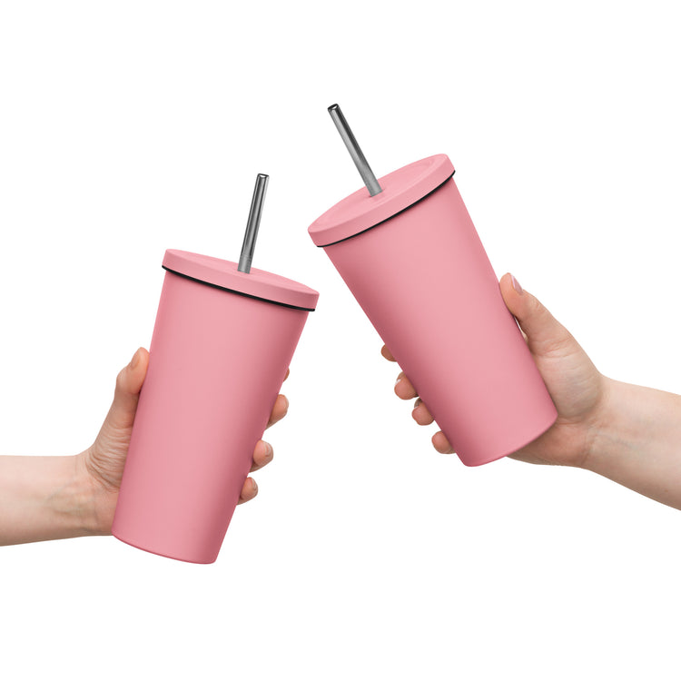 Savage Angels Insulated Tumbler with a Straw