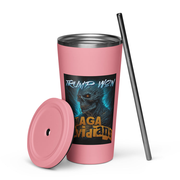 MAGA Davidians Insulated Tumbler With A Straw - MessyBunFun - Your Destination for Stylish Unisex Clothing, Tops and bottoms - MessyBunFun.com