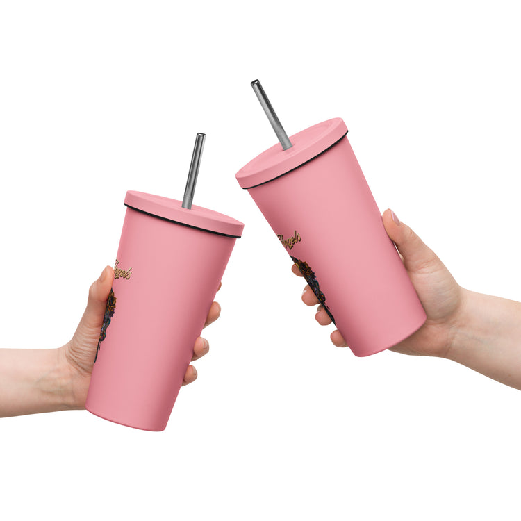 Savage Angels Insulated Tumbler with a Straw