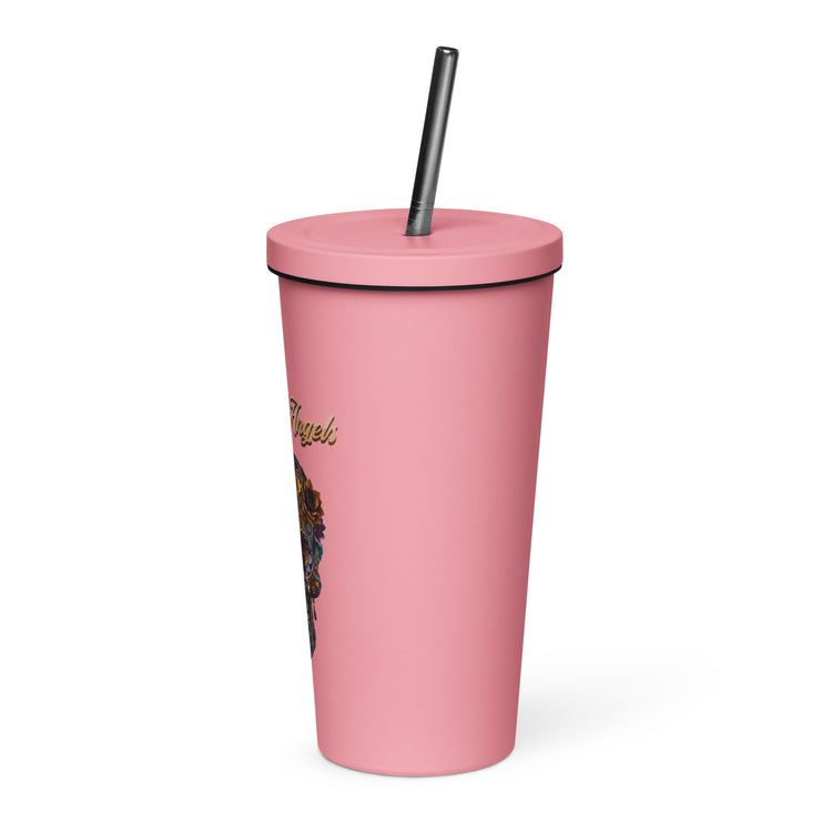 Savage Angels Insulated Tumbler With A Straw