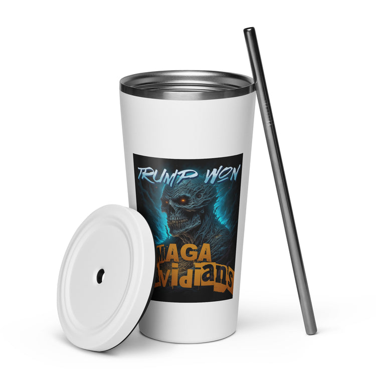 MAGA Davidians Insulated Tumbler With A Straw - MessyBunFun - Your Destination for Stylish Unisex Clothing, Tops and bottoms - MessyBunFun.com