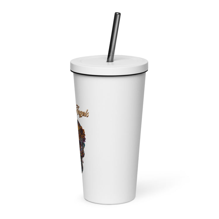 Savage Angels Insulated Tumbler With A Straw