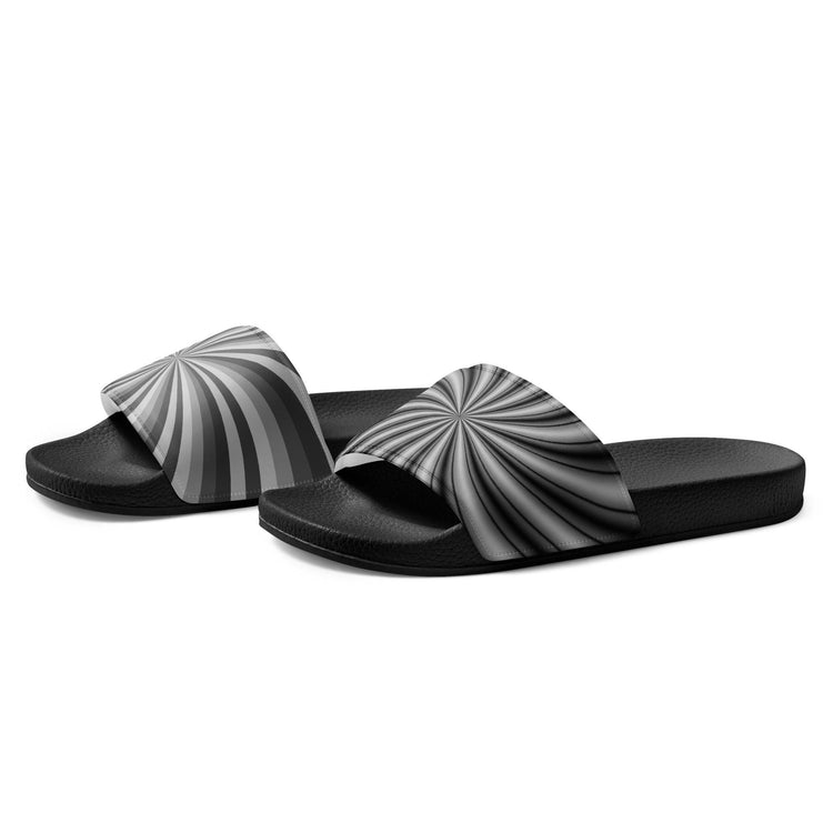 Black Swirl Men’s Slides - MessyBunFun.com