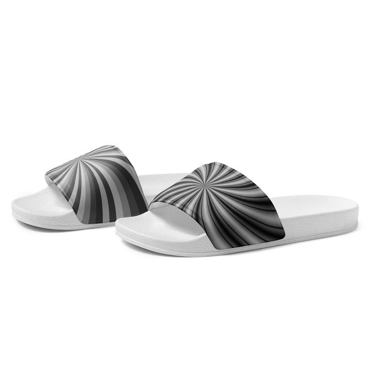 Black Swirl Men’s Slides - MessyBunFun.com