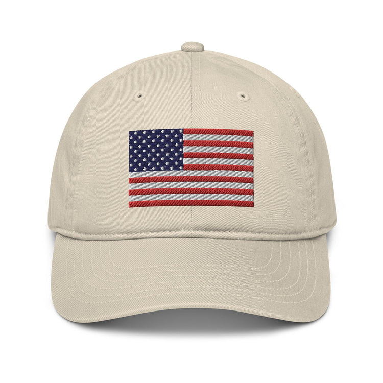 Embroidery American Flag Organic dad hat