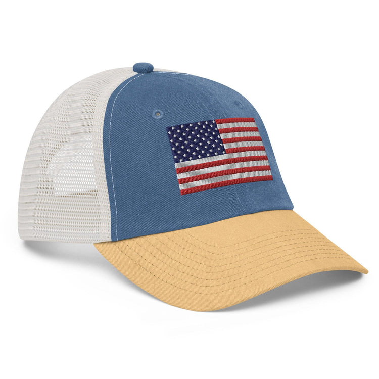Embroidered American Flag Pigment-Dyed Hat