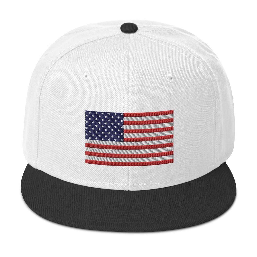 Embroidery American Flag Snapback Hat