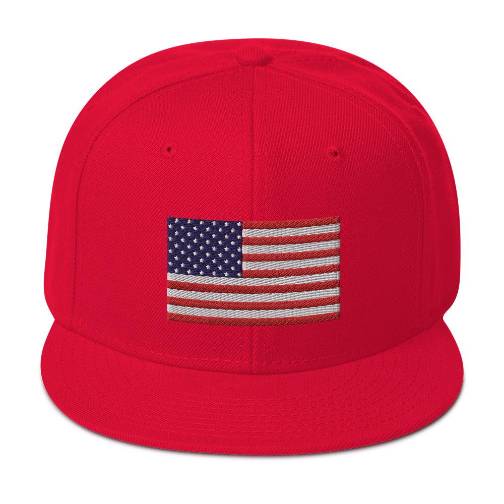 USA Flag Flatbill Snapback Hat