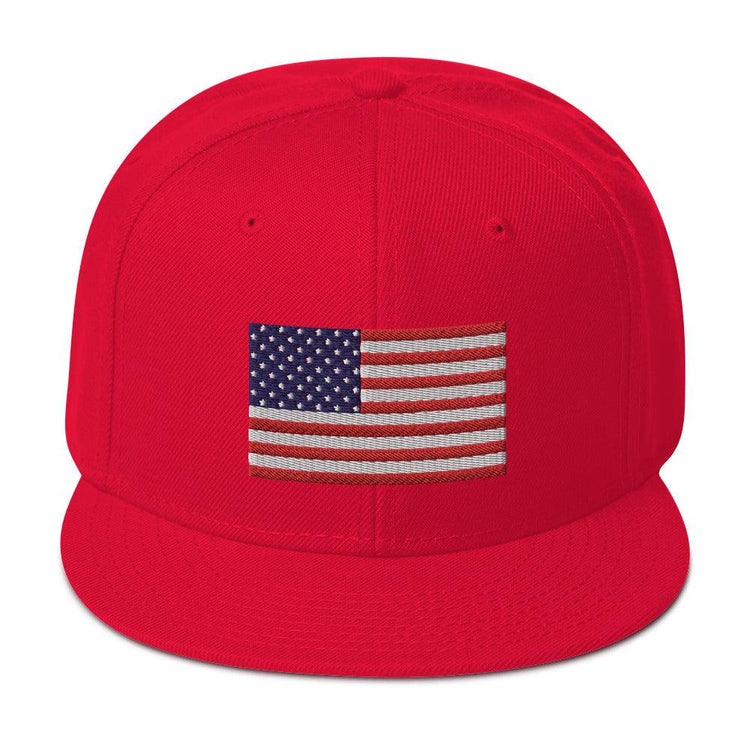 Embroidery American Flag Snapback Hat
