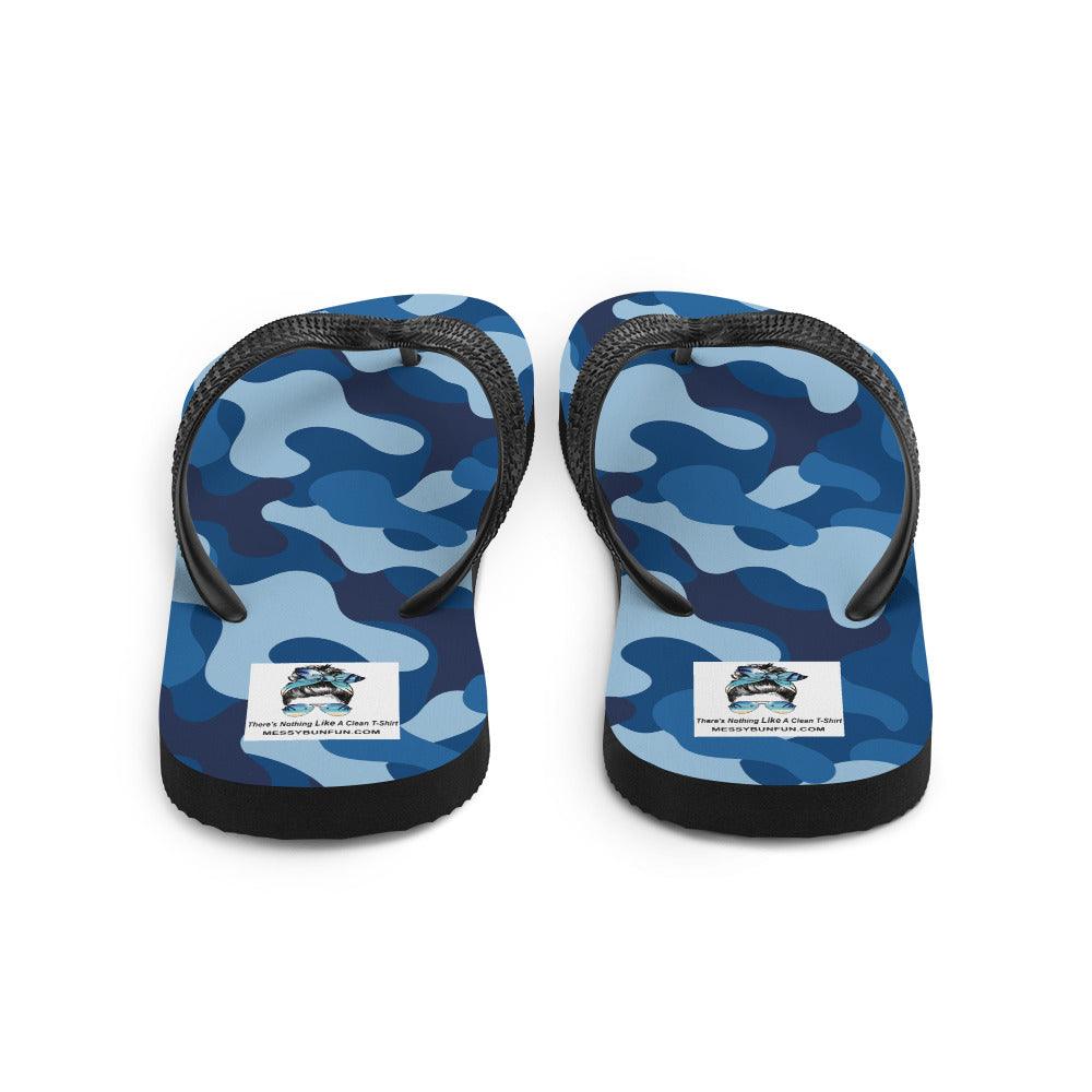 Blue Camo Flip-Flops