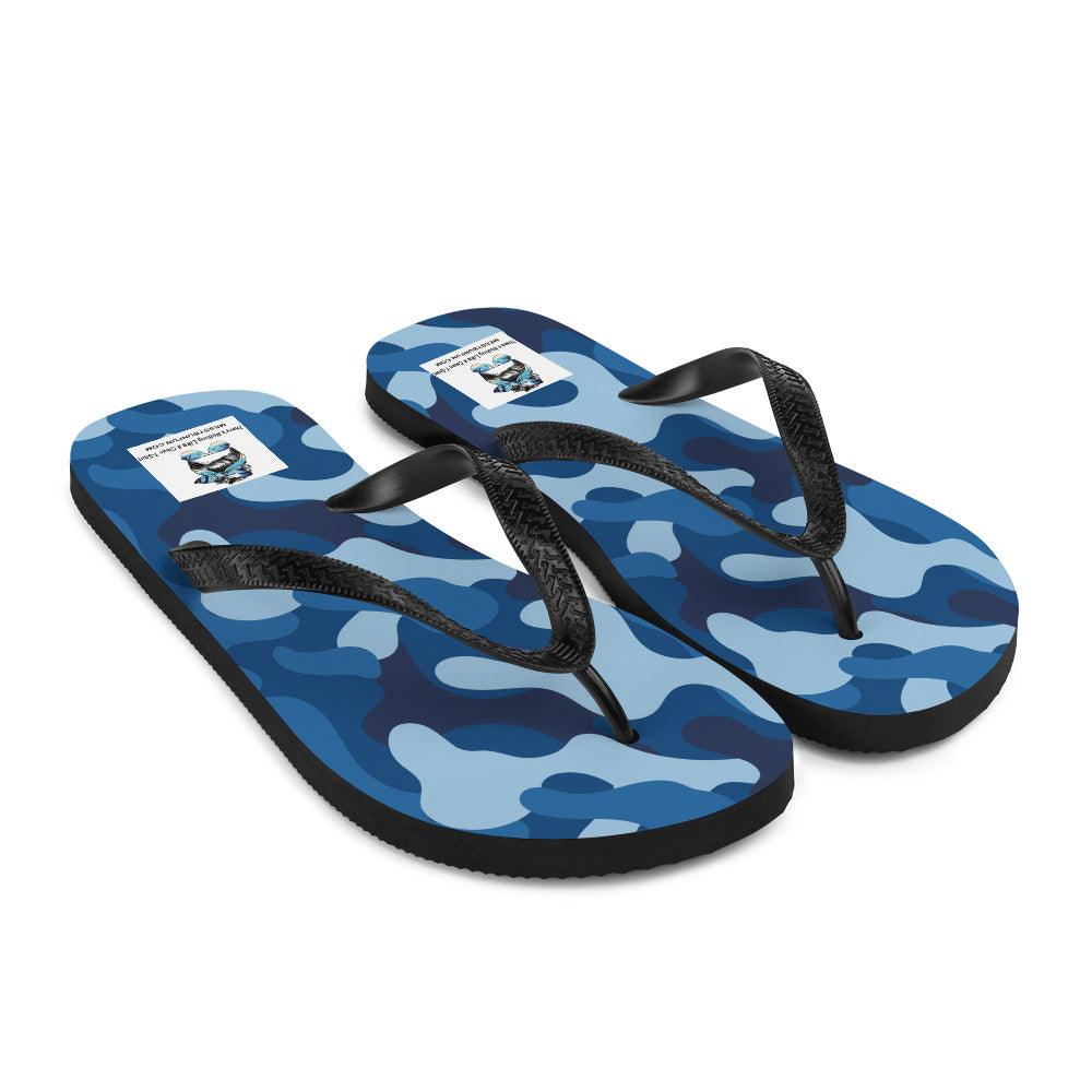 Blue Camo Flip-Flops