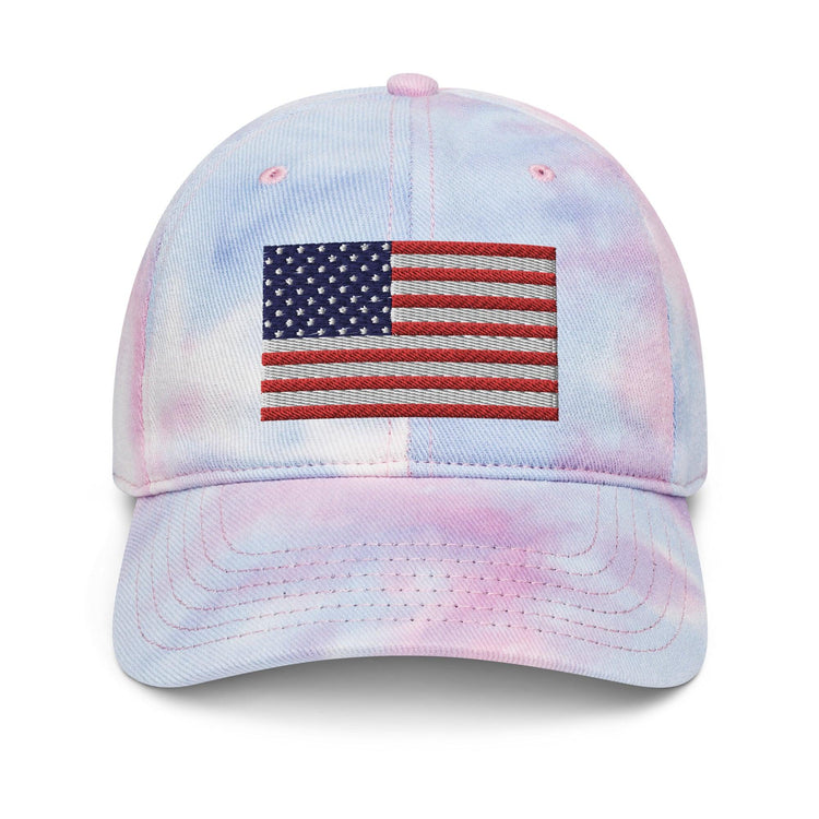 Embroidery American Flag Tie dye hat